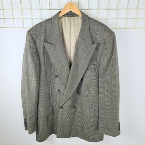J. Riggings Double-Breasted Pure Wool Herringbone Vintage Sport Coat Blazer